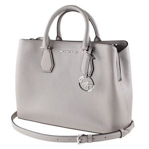 Michael Kors Large Leather Camille Satchel - Grey
